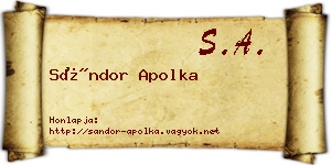 Sándor Apolka névjegykártya
