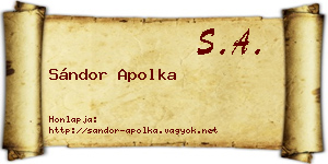 Sándor Apolka névjegykártya