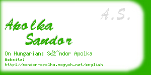 apolka sandor business card